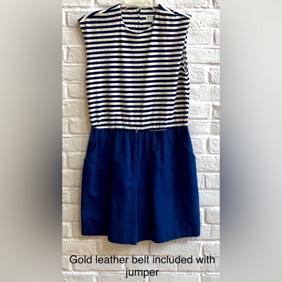 Nautical Romper/jacket combo. VTG/1970, Royal &Navy blue, gold accents EUC, 6P - Picture 7 of 15
